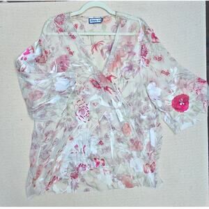 sheer floral chiffon kimono cardigan 🌸